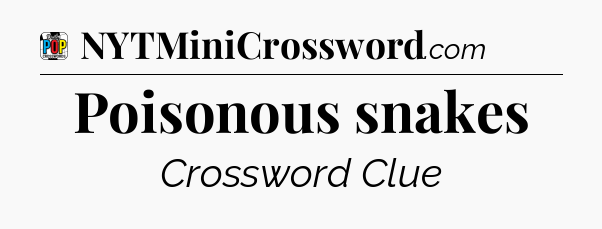 Poisonous snakes Crossword Clue