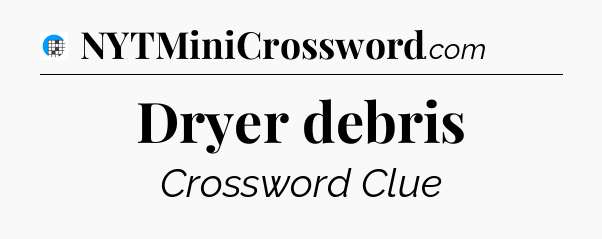 Dryer debris Crossword Clue