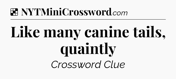 Solution: Like many canine tails, quaintly - NYT Crossword