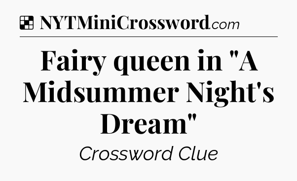 Solution: Fairy queen in 