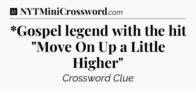 *Gospel legend with the hit 