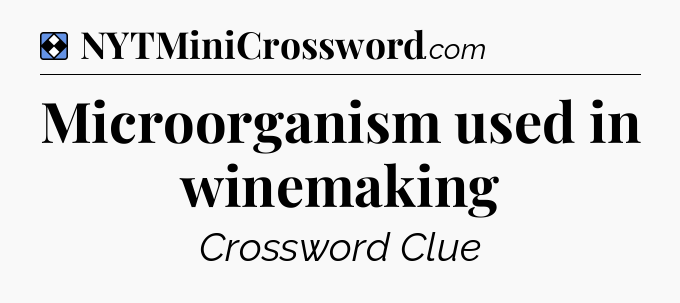 Solution: Microorganism used in winemaking - NYT Mini Crossword