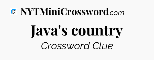 Java's country Crossword Clue
