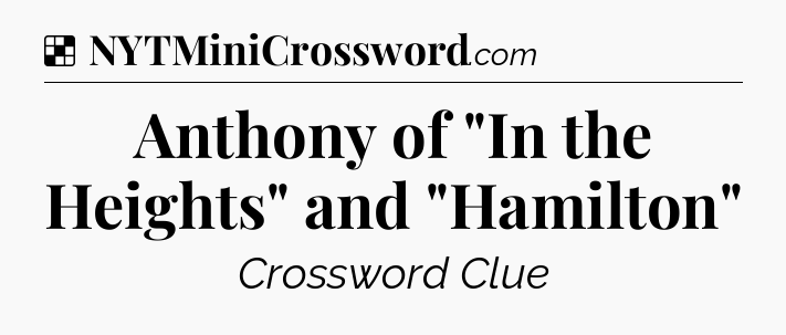 Solution: Anthony of 