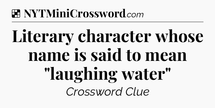 Solution: Literary character whose name is said to mean 