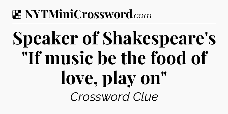 Solution: Speaker of Shakespeare's 