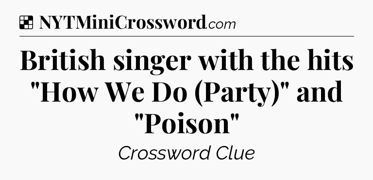 Solution: British singer with the hits 