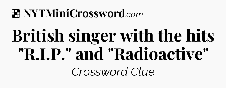 Solution: British singer with the hits 