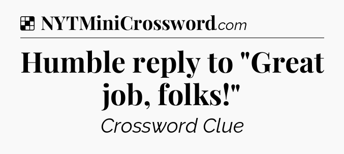 Solution: Humble reply to 