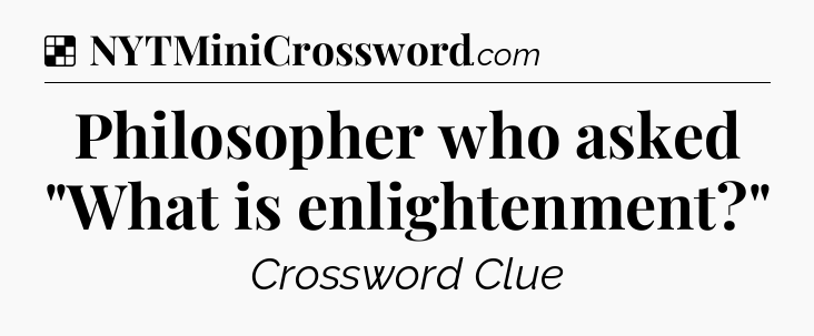 Solution: Philosopher who asked 
