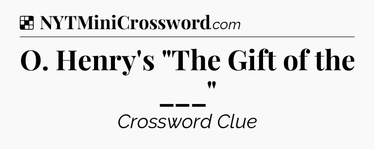 Solution: O. Henry's 