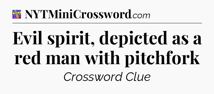 Evil spirit, depicted as a red man with pitchfork Codycross