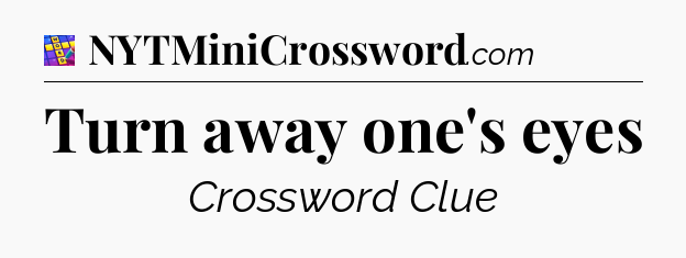 Turn away one's eyes Codycross