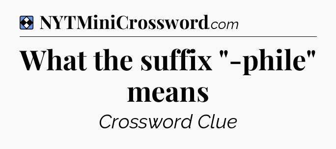Solution: What the suffix 