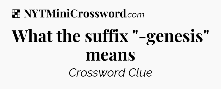 Solution: What the suffix 