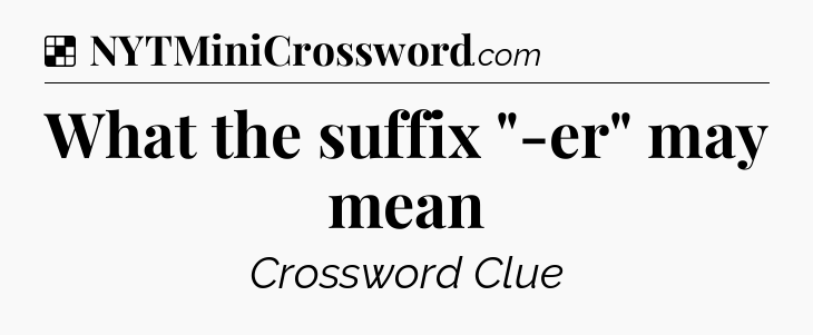 Solution: What the suffix 