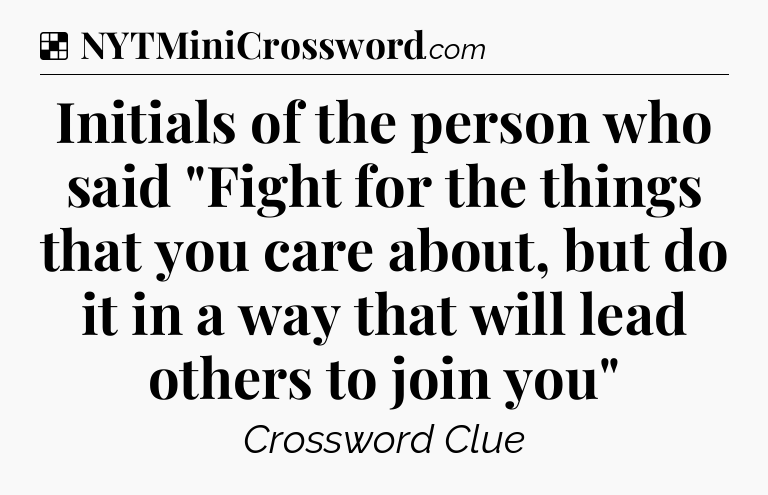 Solution: Initials of the person who said 