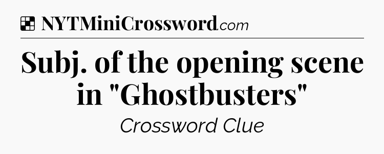 Solution: Subj. of the opening scene in 