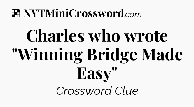 Solution: Charles who wrote 