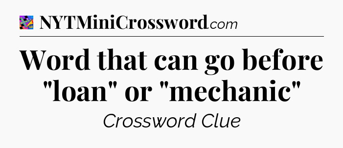 Word that can go before 