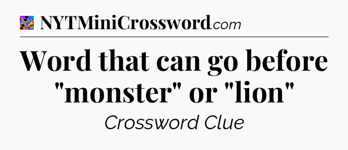 Word that can go before 