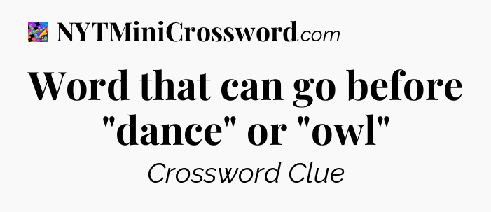 Word that can go before 