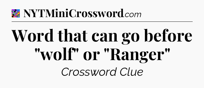 Word that can go before 