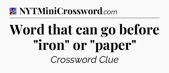 Word that can go before 