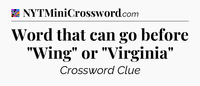 Word that can go before 