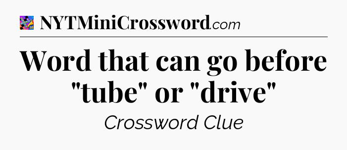 Word that can go before 