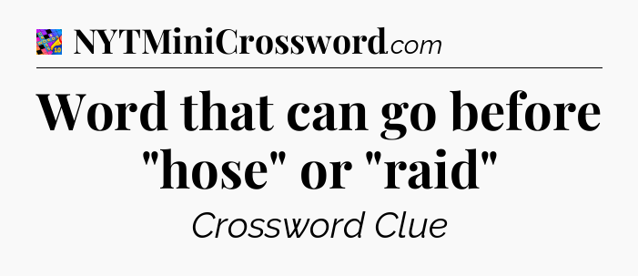 Word that can go before 