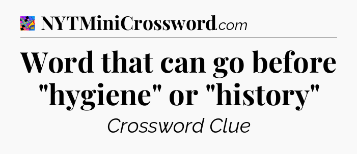 Word that can go before 