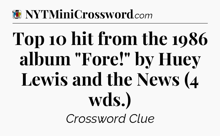 Top 10 hit from the 1986 album 