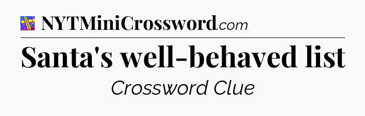 Santa's well-behaved list Codycross