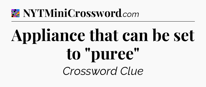 Appliance that can be set to 