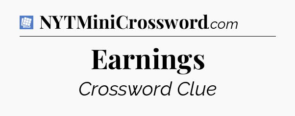 Earnings Puzzle Page Crossword Clue