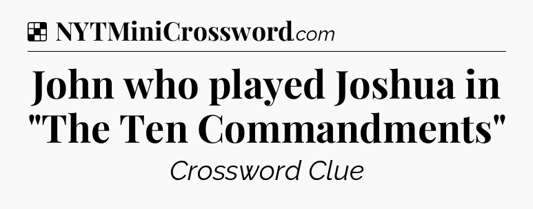 Solution: John who played Joshua in 