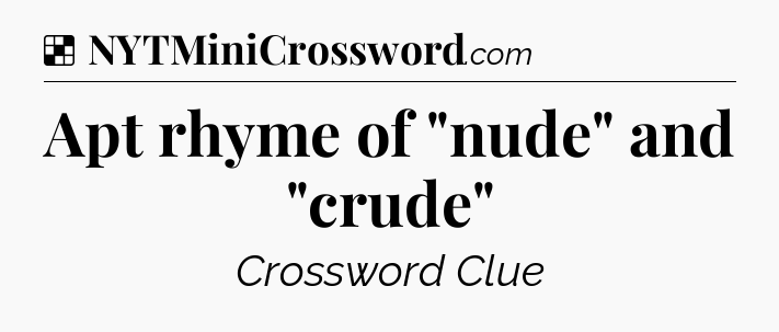 Solution: Apt rhyme of 