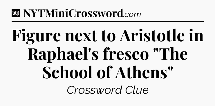 Figure next to Aristotle in Raphael's fresco 