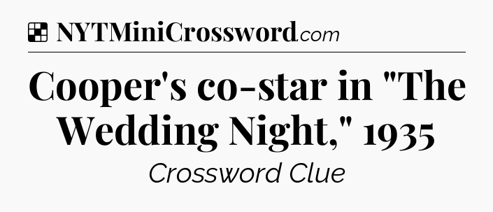 Solution: Cooper's co-star in 