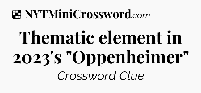 Solution: Thematic element in 2023's 