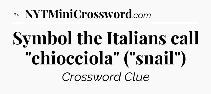 Symbol the Italians call 