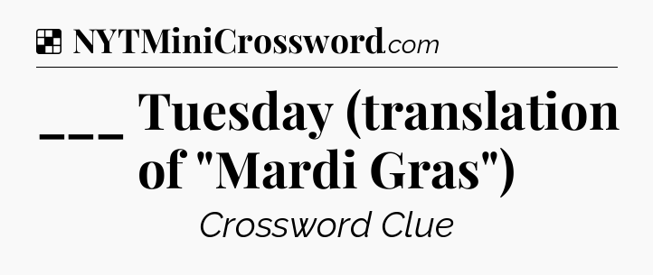 Solution: ___ Tuesday (translation of 