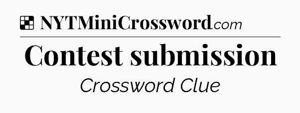 Solution: Contest submission - NYT Crossword
