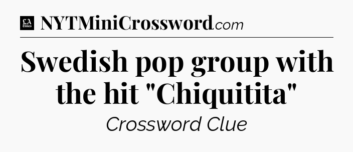 Swedish pop group with the hit 