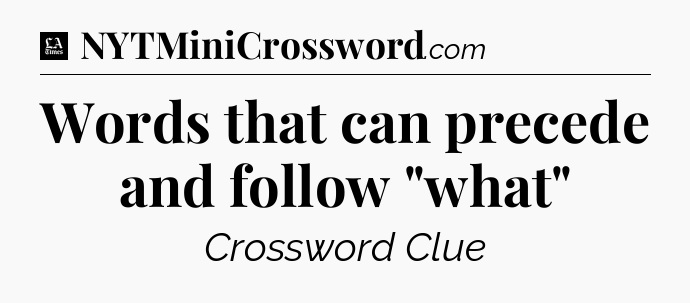 Words that can precede and follow 