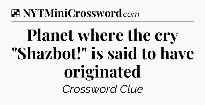 Solution: Planet where the cry 