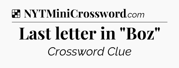 Solution: Last letter in 