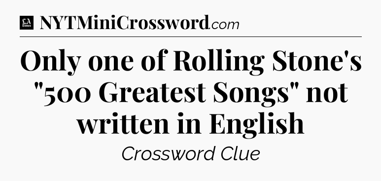 Only one of Rolling Stone's 
