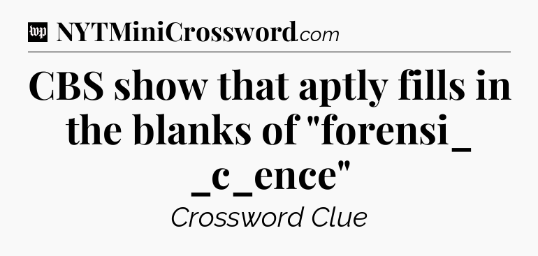 CBS show that aptly fills in the blanks of 